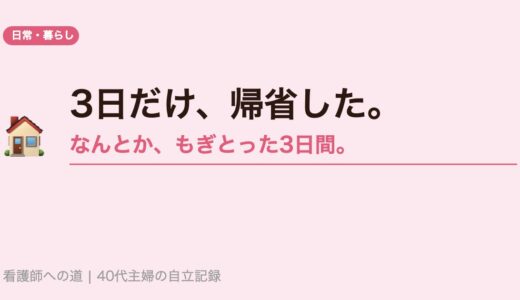 3日だけ、帰省した。親戚が全員いた。