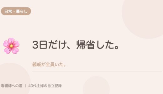 3日だけ、帰省した。親戚が全員いた。